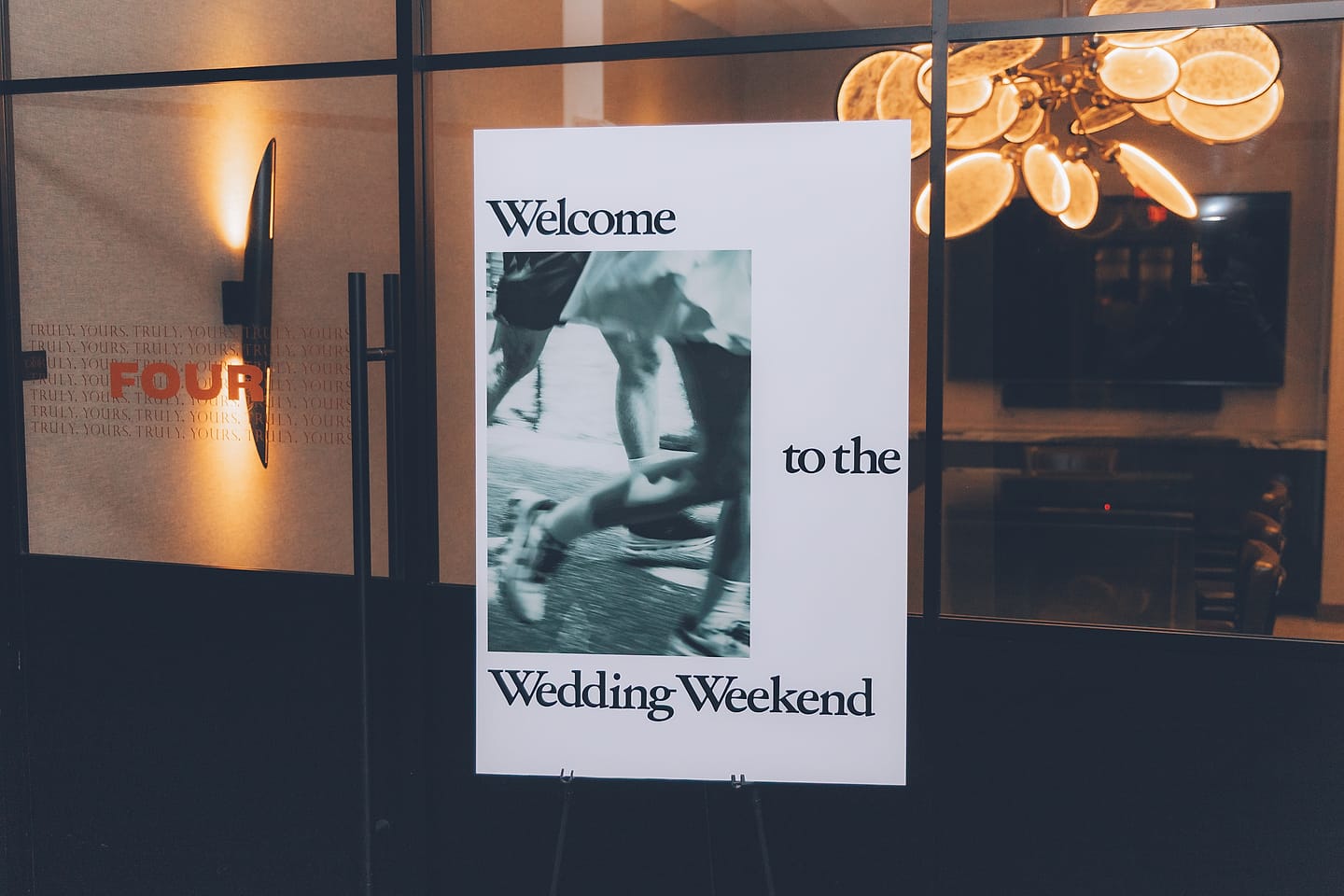 Welcome to the Wedding Weekend sign at a Washington DC wedding venue