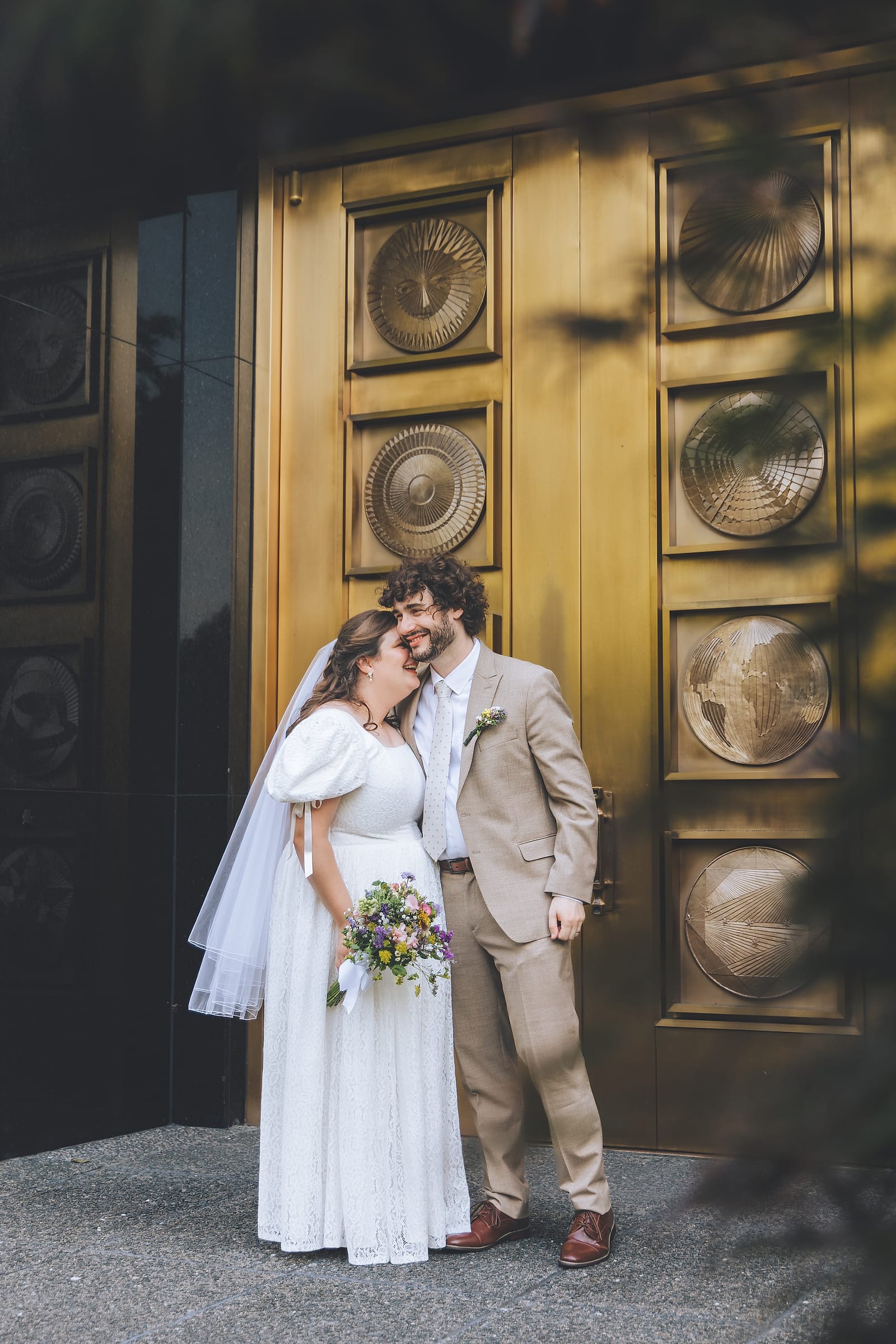 A candid wedding-day photograph