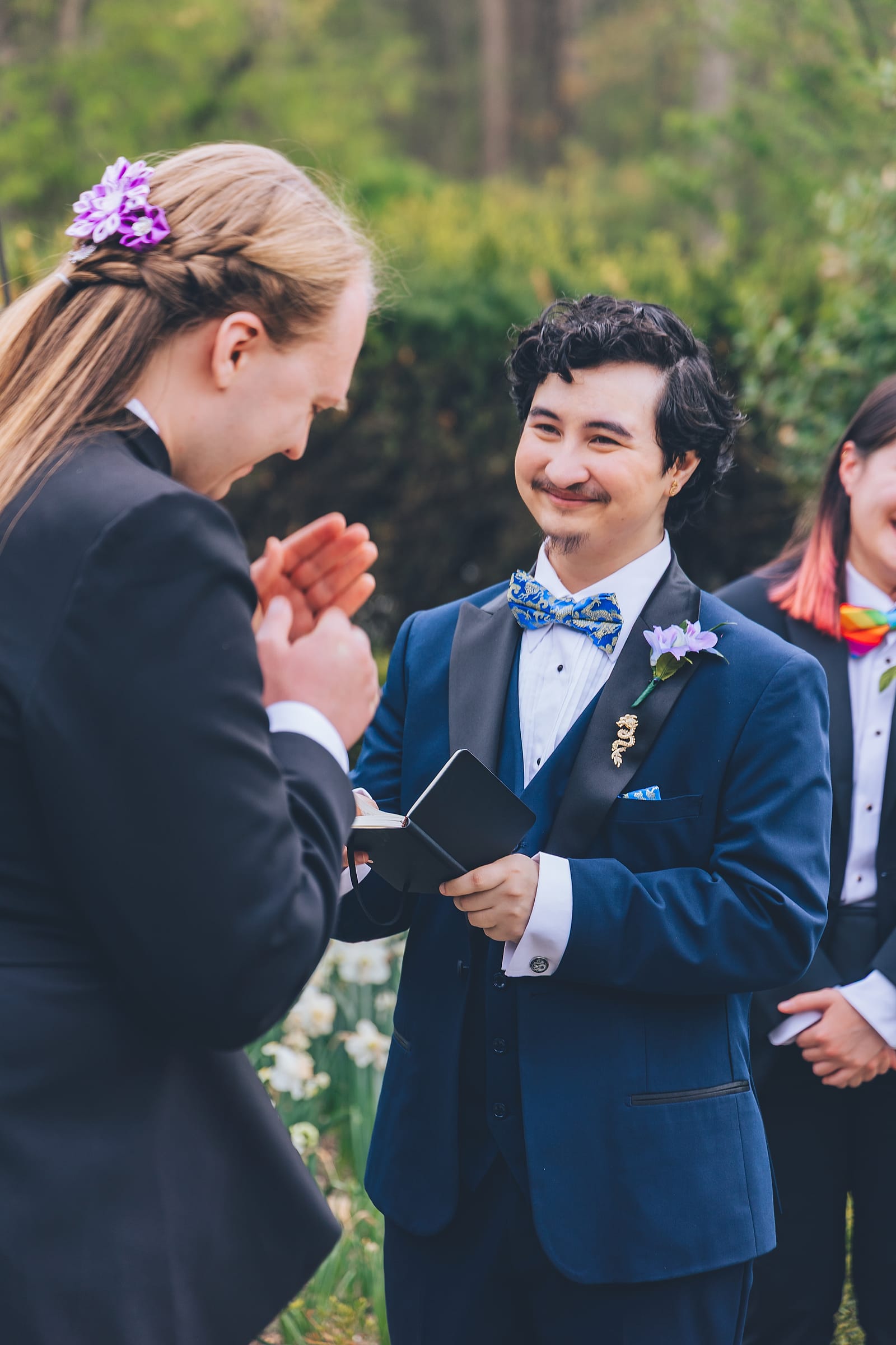 A candid portrait from an intimate wedding celebration